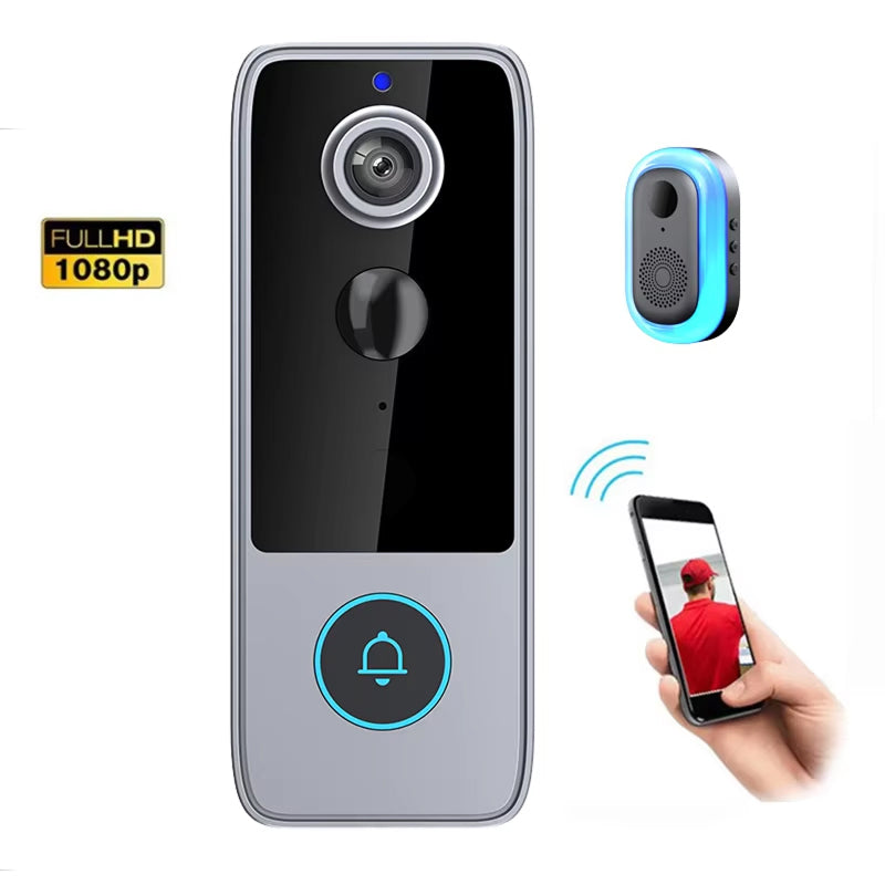 Wireless Video Doorbell with HD Camera, Motion Alerts & Night Vision – Rechargeable, Weather-Resistant, No Monthly Fees