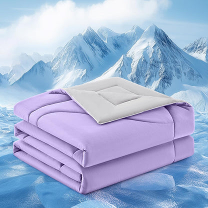 Cooling Comforter | Double-Sided Cooling Blanket for Hot Sleepers | Breathable Ice Fabric for Ultimate Comfort