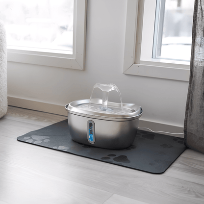 Stainless Steel Pet Water Fountain with Filter 3 Liter Automatic Flow for Cats & Small Dogs