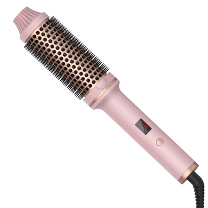 3-in-1 Heated Styling Brush with Ionic Technology for Smooth, Frizz-Free Hair – Fast Heat, 9 Temperature Levels – Multi-Function Curling &
