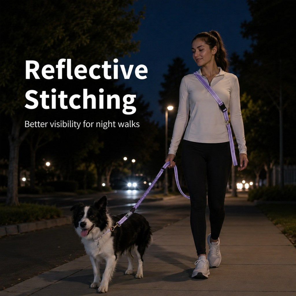 Ortekor Hands-Free Shock-Absorbing Dog Leash for Running, Walking & Car Travel - Bungee Leash Helps Reduce Pulling