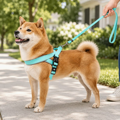 Ortekor Quick-Fit Lightweight Dog Harness & Leash Set for Daily Walks - No-Choke Step-In Comfort with Secure Buckle & Back Control Handle