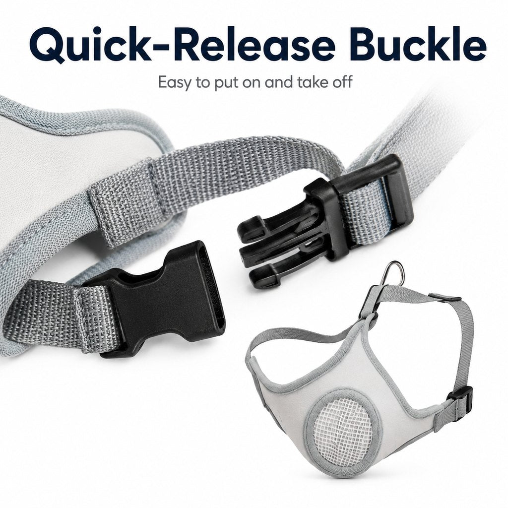 Ortekor Breathable Dog Muzzle for Walks, Grooming & Vet Visits - Soft Adjustable Mesh Muzzle to Help Reduce Biting, Chewing & Barking