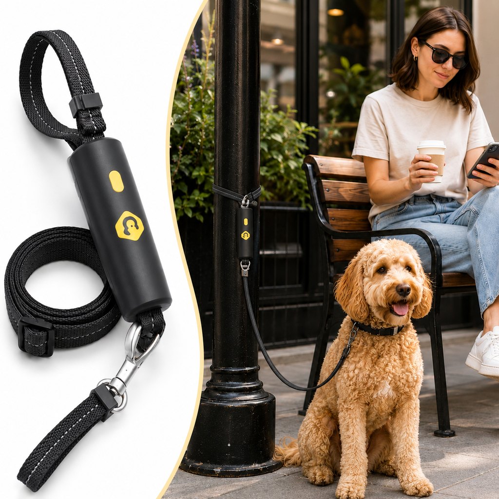 Ortekor Quick-Tether Dog Leash for Cafes, Patios & Parks - Keep Your Dog Close Hands-Free