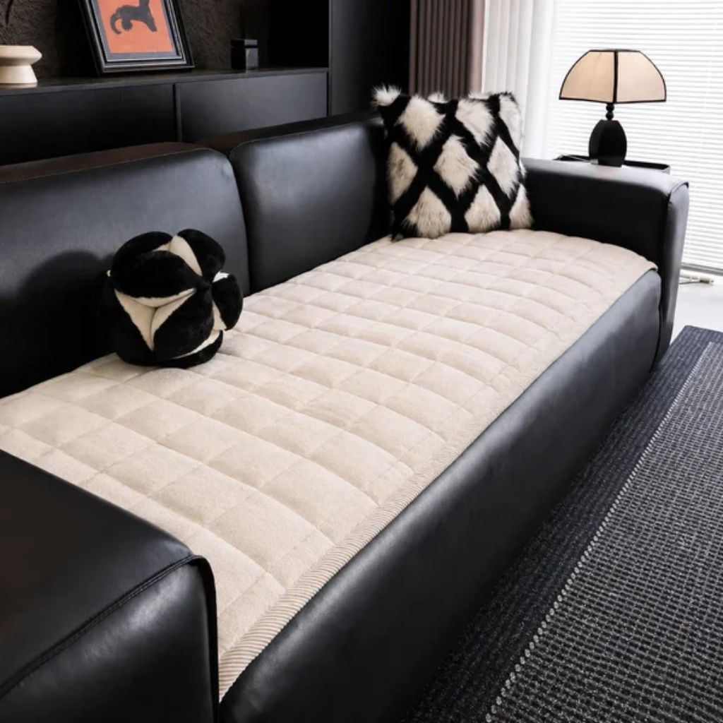 Couch Protector Pad – Grip-Back Furniture Throw for Dogs & Cats – Microfiber Cushion Shield