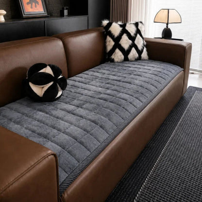 Couch Protector Pad – Grip-Back Furniture Throw for Dogs & Cats – Microfiber Cushion Shield