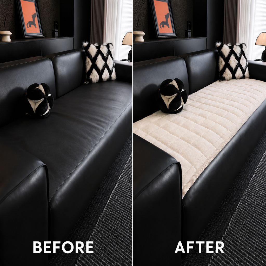 Couch Protector Pad – Grip-Back Furniture Throw for Dogs & Cats – Microfiber Cushion Shield