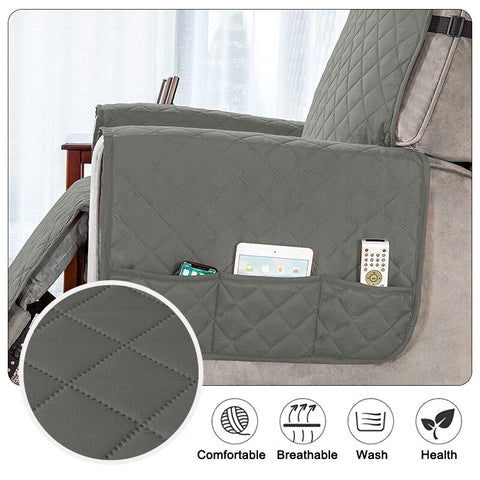 Ortekor Cozy Collection | Recliner Chair Cover with Pockets & Quilted Fleece | Large Slipcovers for Ultimate Comfort