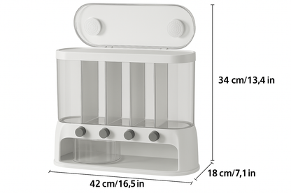 Milo Pantry Storage Container - Airtight Five-Compartment Food Storage