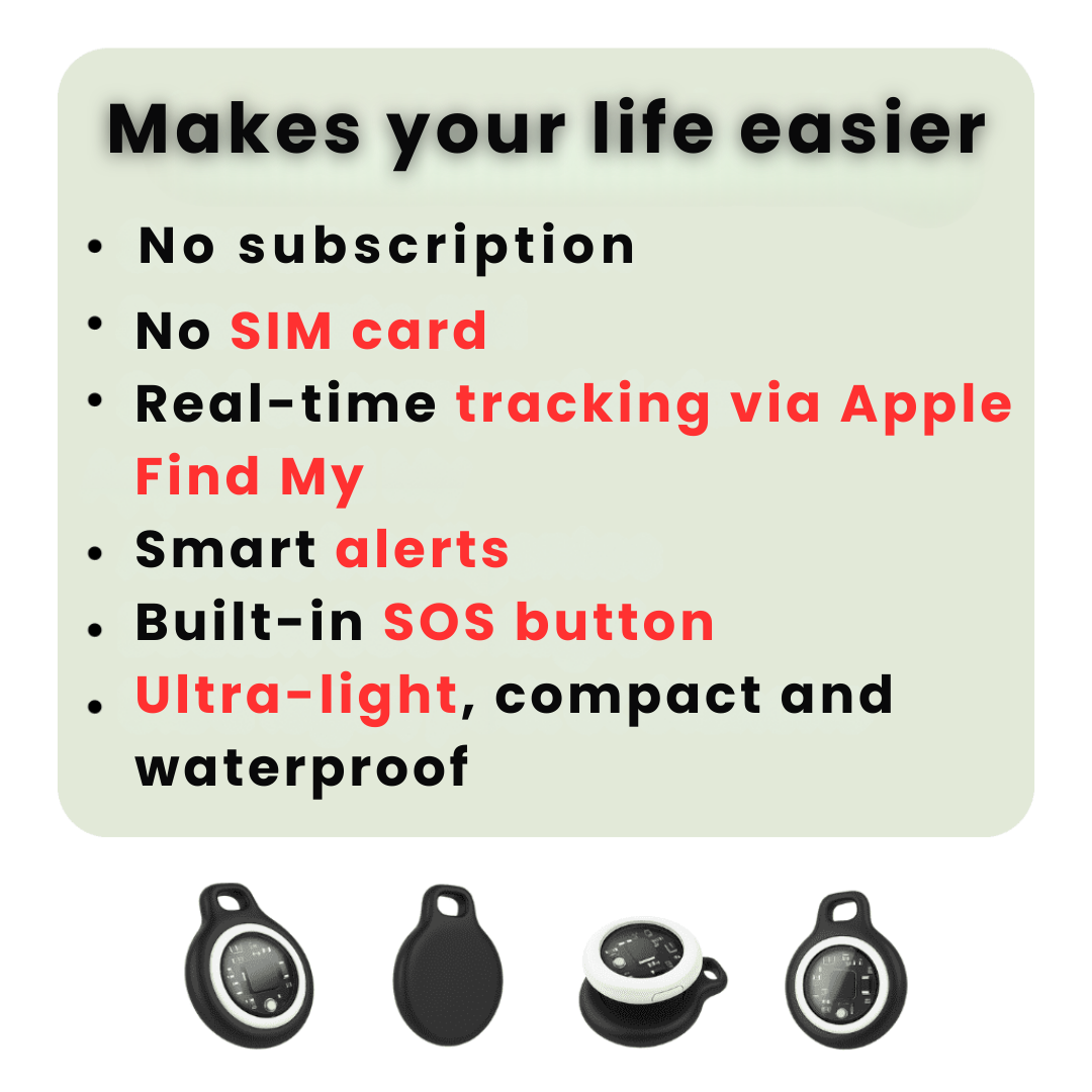 Wearable Location Monitor for Elderly Adults – Clip-On Find My Tracker with Year-Long Battery & Waterproof Housing