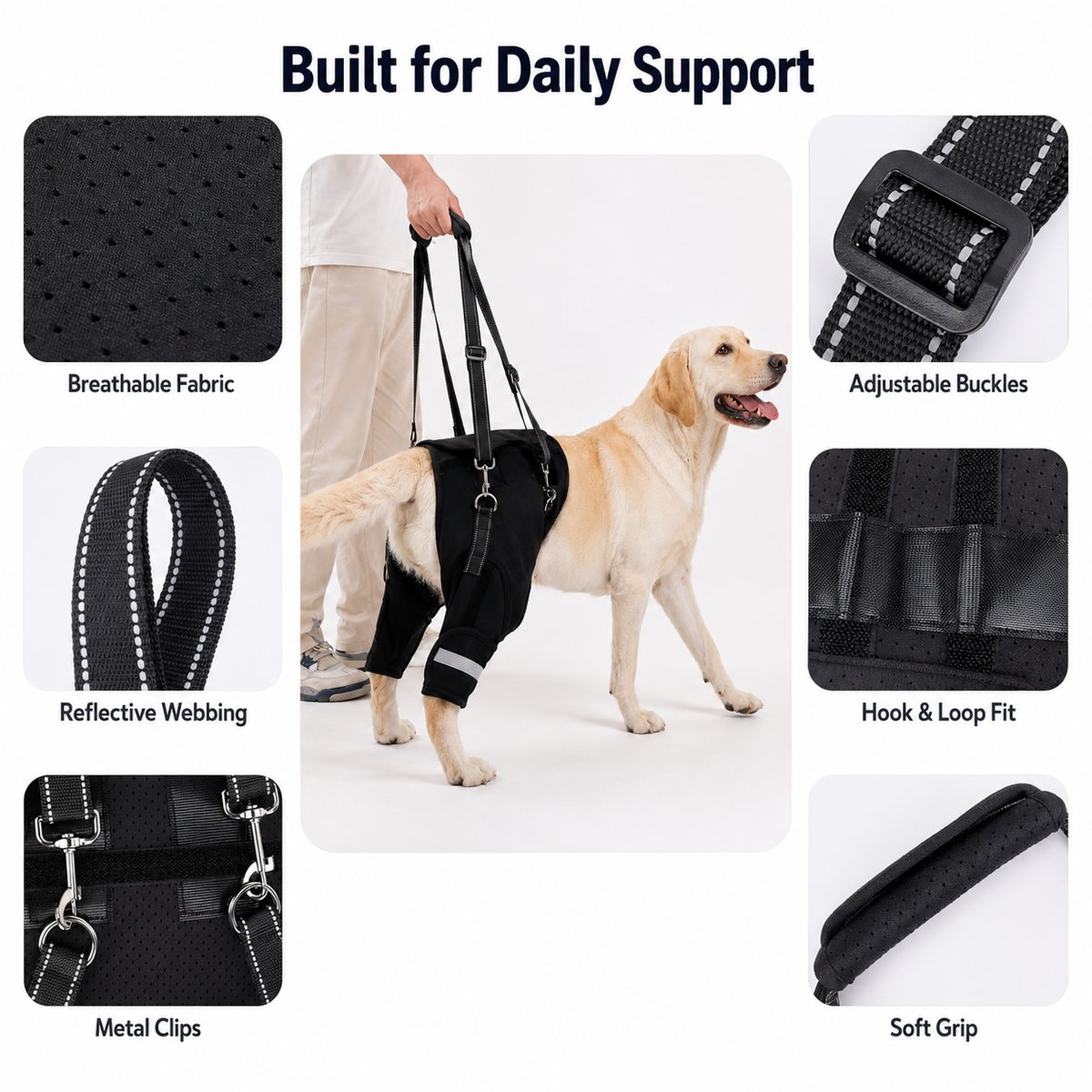 Ortekor Help Your Senior Dog Climb Stairs, Get in the Car & Walk with Rear-Leg Support