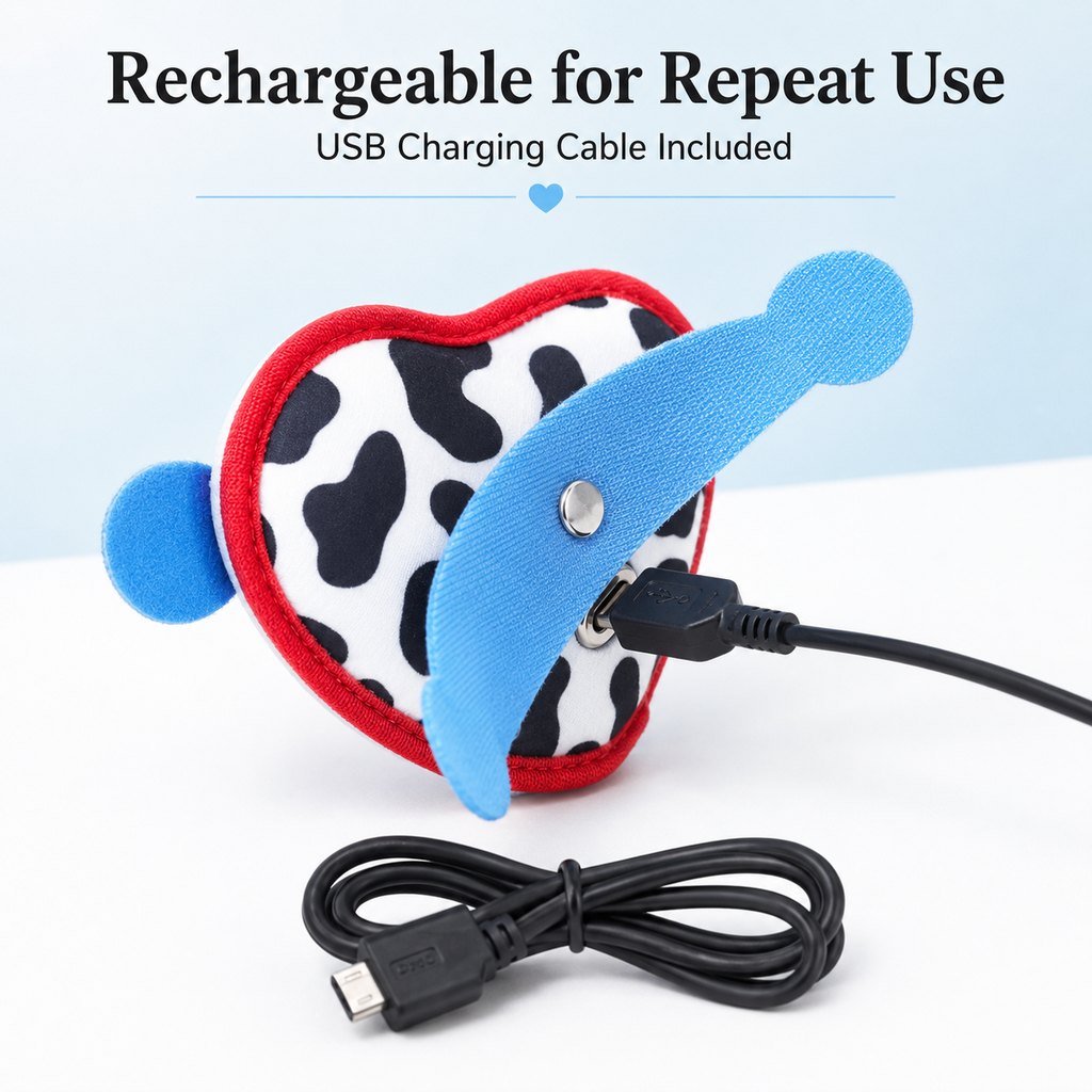 Ortekor Rechargeable Heart Pet Visibility Light for Evening Walks - Soft Wrap-On LED Patch for Collars, Harnesses & Leashes