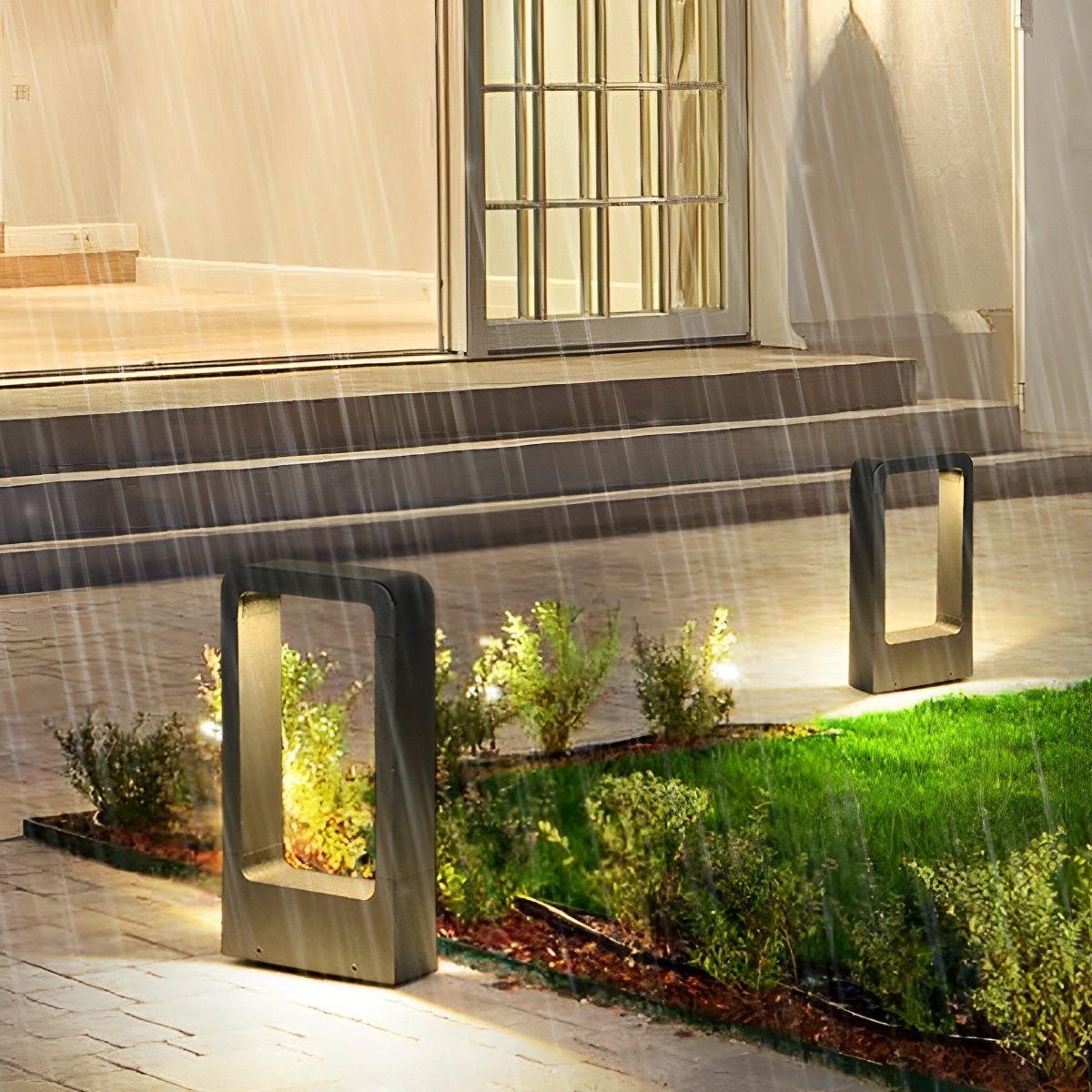 Outdoor Path Light 31 in Tall Aluminum Post Lamp 10W LED Waterproof Black Garden Driveway Walkway Landscape Lighting Fixture Modern Yard Sta
