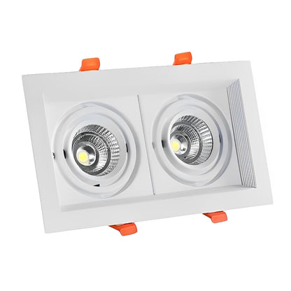 Dual-Head Adjustable LED Flush Mount Ceiling Light 9 in Aluminum Directional Spotlight with Three Color Temperatures for Kitchen Living Room
