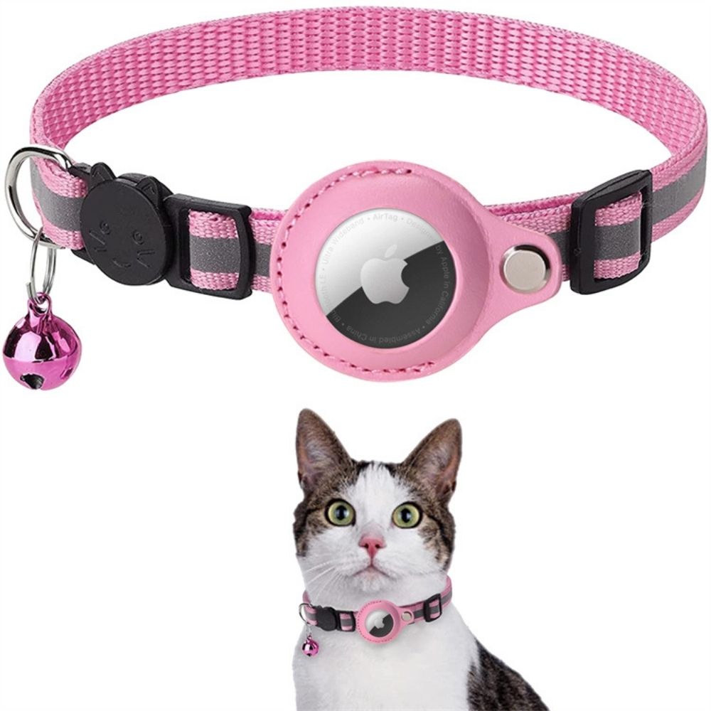 Adjustable Cat Collar with Tracker Pocket & Reflective Stitching for Night Safety | Breakaway Buckle