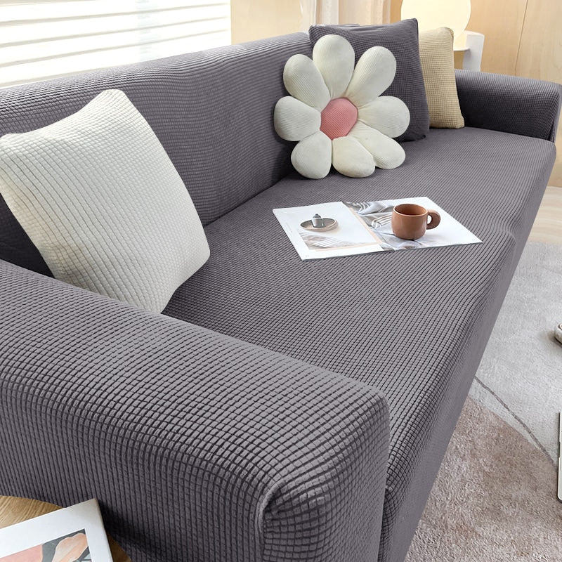 Stretch Sofa Cover Slipcover with Non-Slip Foam Strips for Living Room Furniture Protection