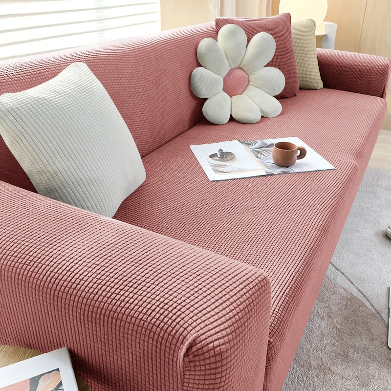 Stretch Sofa Cover Slipcover with Non-Slip Foam Strips for Living Room Furniture Protection