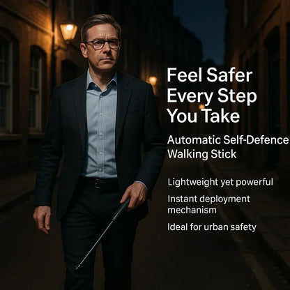 Telescopic Defense Cane with Quick-Release Button for Urban Safety & Trail Hiking