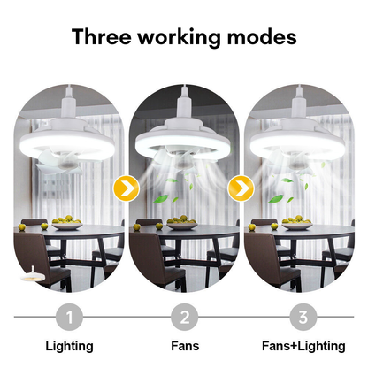 Radiant Rotating Ceiling Fan Lamp with Remote Control & Adjustable Lighting