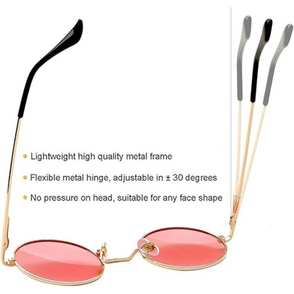Circle Frame Polarized Sunglasses Anti-Glare UV Protection Vintage Round Eyewear for Outdoor Beach Festival Everyday Wear Men Women