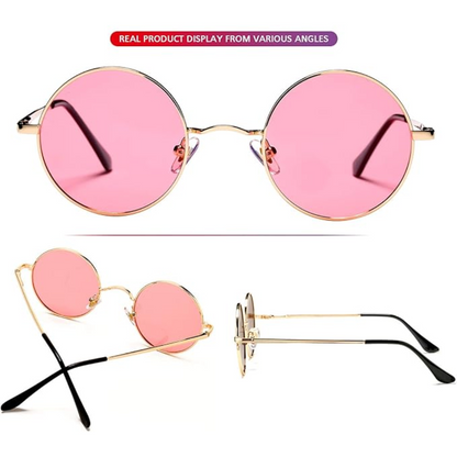 Circle Frame Polarized Sunglasses Anti-Glare UV Protection Vintage Round Eyewear for Outdoor Beach Festival Everyday Wear Men Women