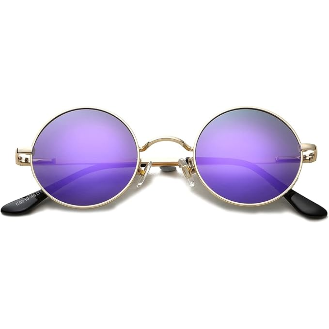Circle Frame Polarized Sunglasses Anti-Glare UV Protection Vintage Round Eyewear for Outdoor Beach Festival Everyday Wear Men Women