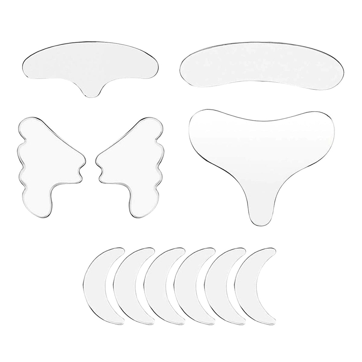 Overnight Facial Smoothing Pads Reusable Medical Grade Silicone Forehead Eye Cheek Chest Line Reducer Anti Aging Skincare Kit