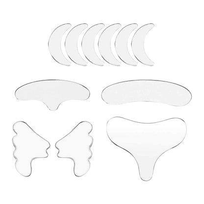 Overnight Facial Smoothing Pads Reusable Medical Grade Silicone Forehead Eye Cheek Chest Line Reducer Anti Aging Skincare Kit
