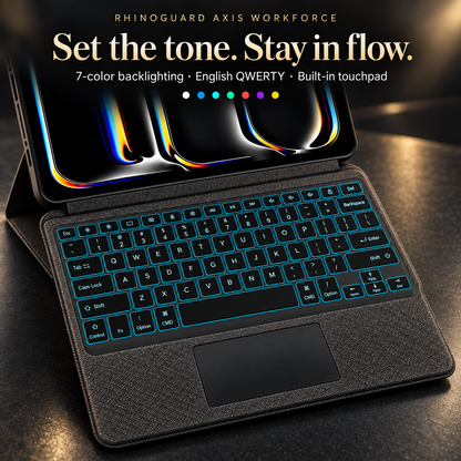 iPad Keyboard Case with Built-In Touchpad & Adjustable Stand for iPad Air & Pro