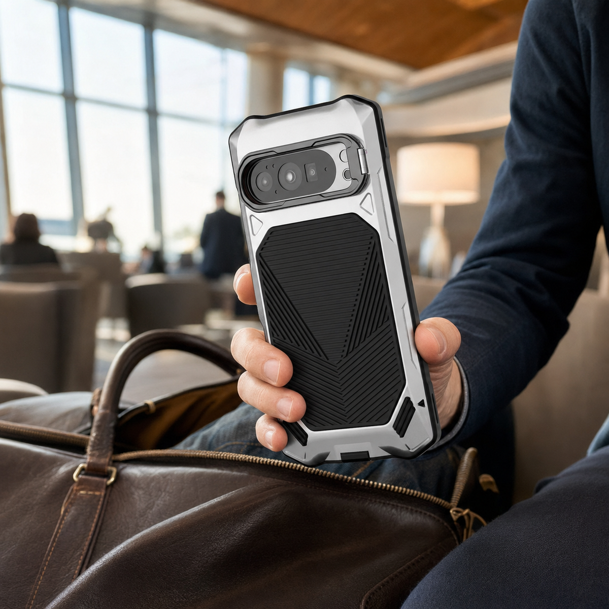 Protective Google Pixel Case with Integrated Screen Shield & Kickstand