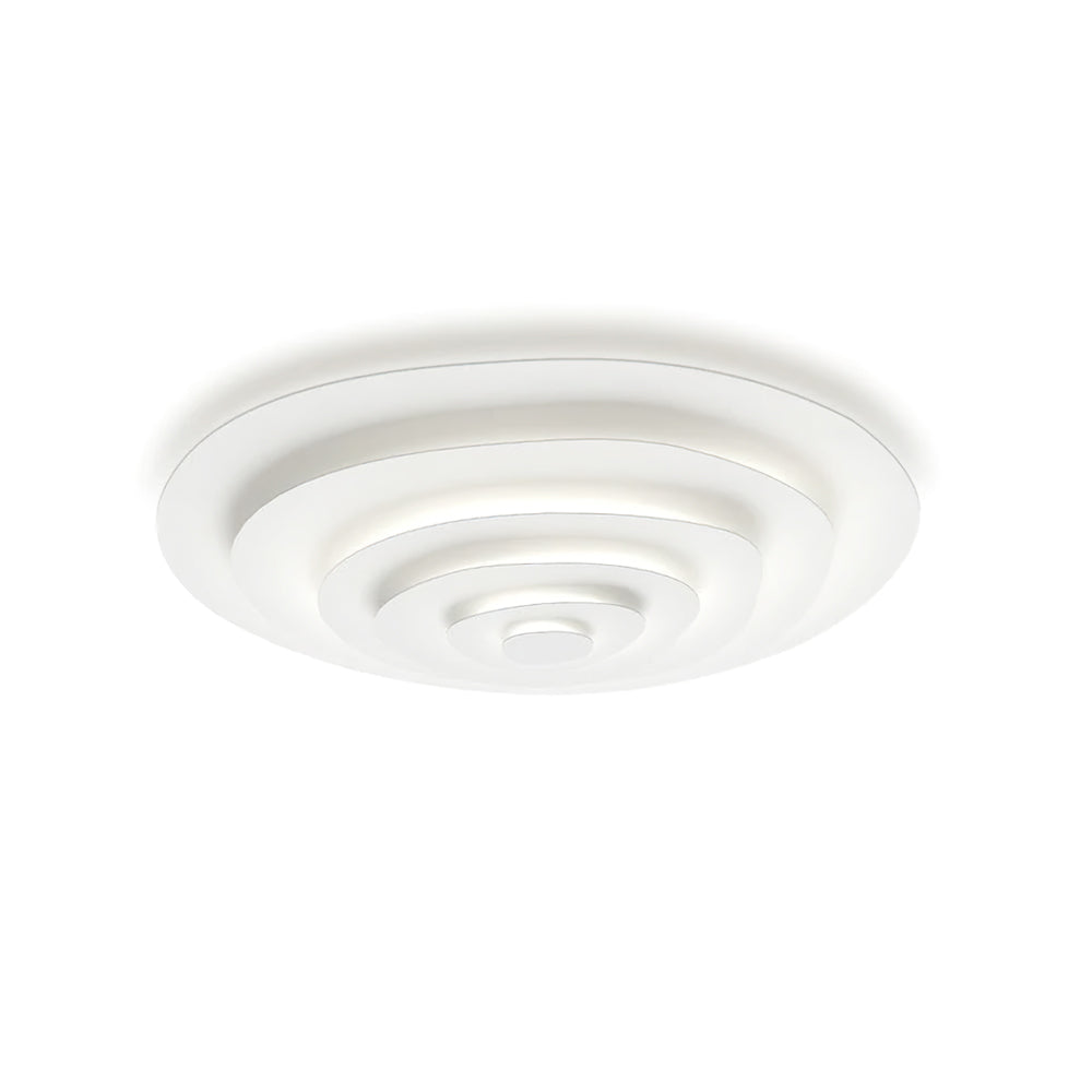 LED Flush Mount Ceiling Light 18.5 in White Metal Panel for Living Room Bedroom Dining Room Modern Low Profile Fixture Integrated Lighting