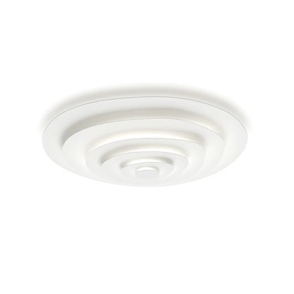 LED Flush Mount Ceiling Light 18.5 in White Metal Panel for Living Room Bedroom Dining Room Modern Low Profile Fixture Integrated Lighting