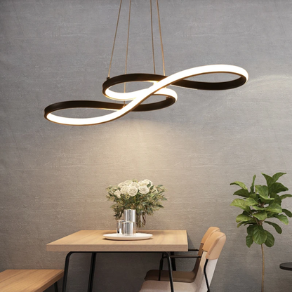 Circular Aluminum Ceiling Fixture Dimmable LED 30 in Ring Hanging Light for Dining Table Kitchen Island Modern Overhead Chandelier with Remo