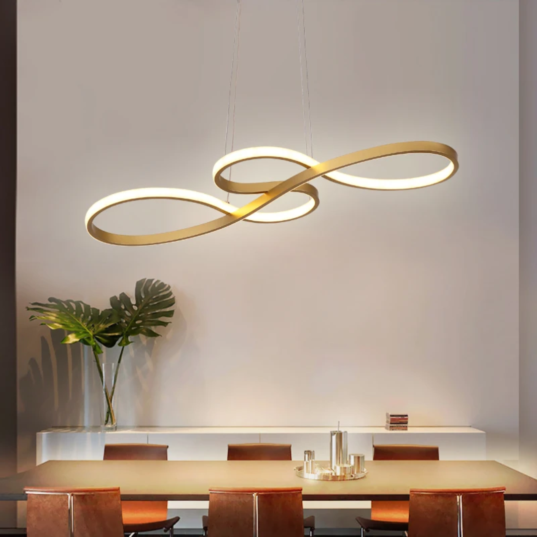 Circular Aluminum Ceiling Fixture Dimmable LED 30 in Ring Hanging Light for Dining Table Kitchen Island Modern Overhead Chandelier with Remo