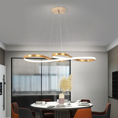 Circular Aluminum Ceiling Fixture Dimmable LED 30 in Ring Hanging Light for Dining Table Kitchen Island Modern Overhead Chandelier with Remo