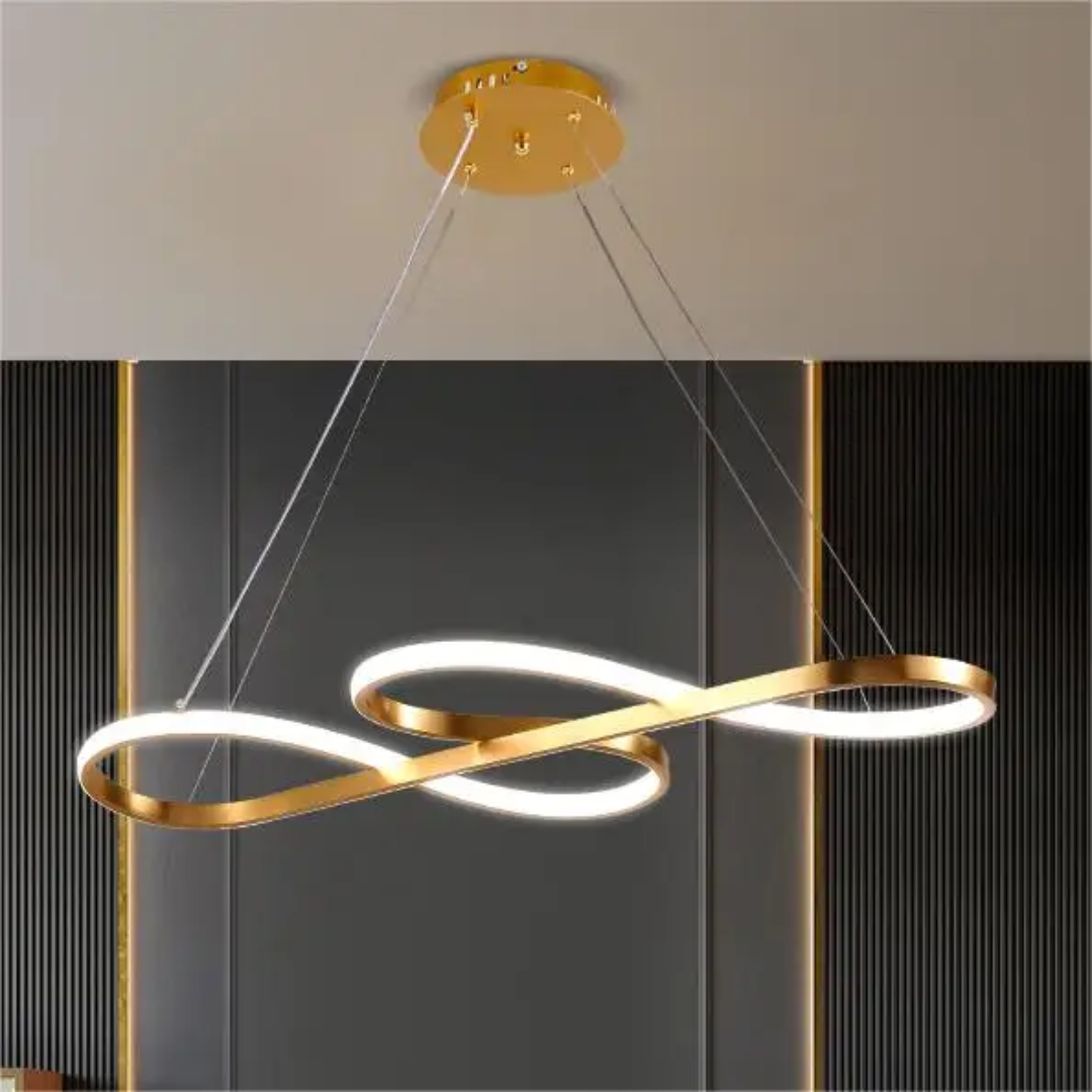 Circular Aluminum Ceiling Fixture Dimmable LED 30 in Ring Hanging Light for Dining Table Kitchen Island Modern Overhead Chandelier with Remo