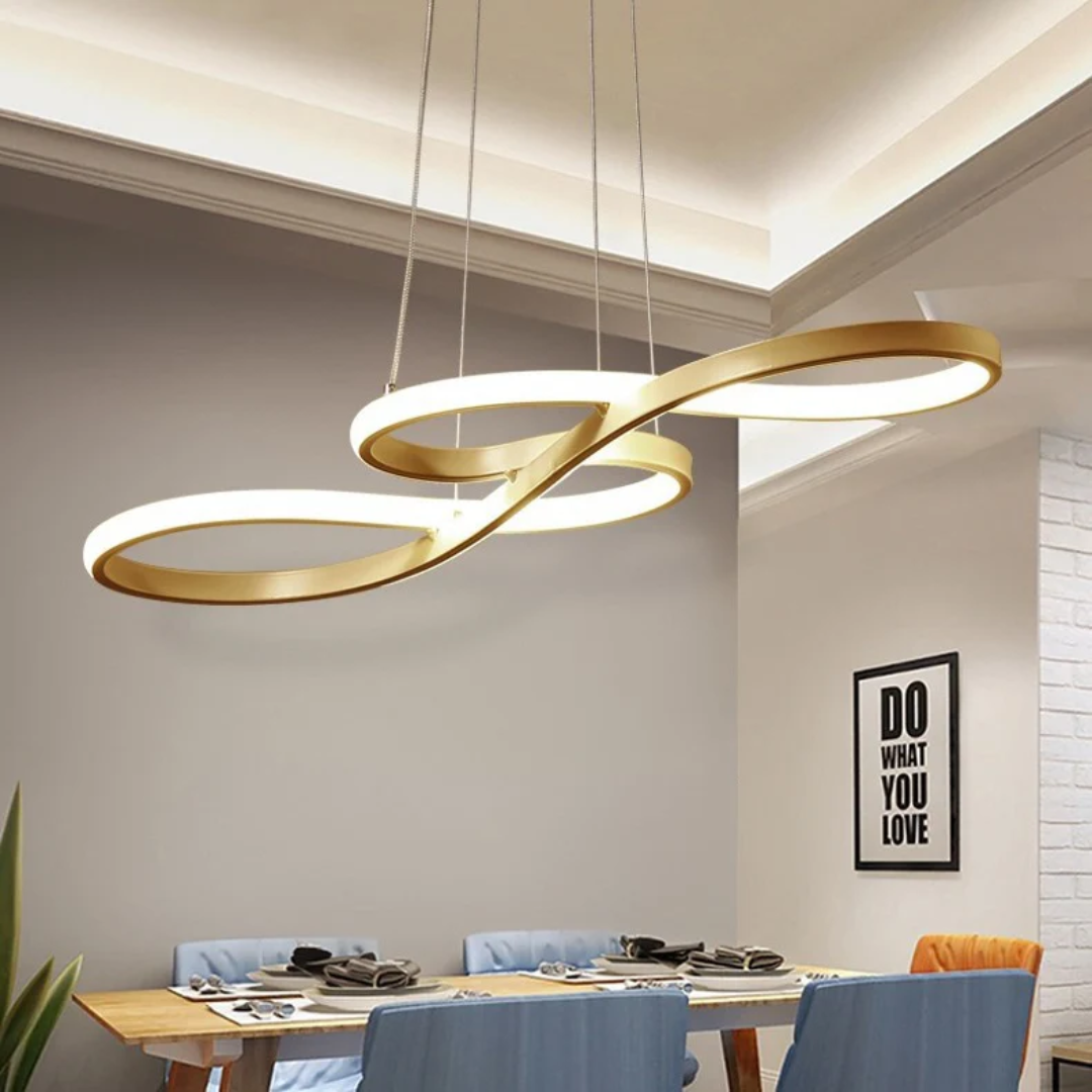 Adjustable Ring Ceiling Light with Remote Dimmable LED 37 in Gold for Dining Room Kitchen Island Modern Hanging Fixture 3-Color Temperature