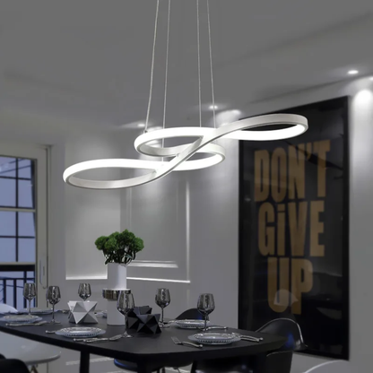 Circular Aluminum Ceiling Fixture Dimmable LED 30 in Ring Hanging Light for Dining Table Kitchen Island Modern Overhead Chandelier with Remo