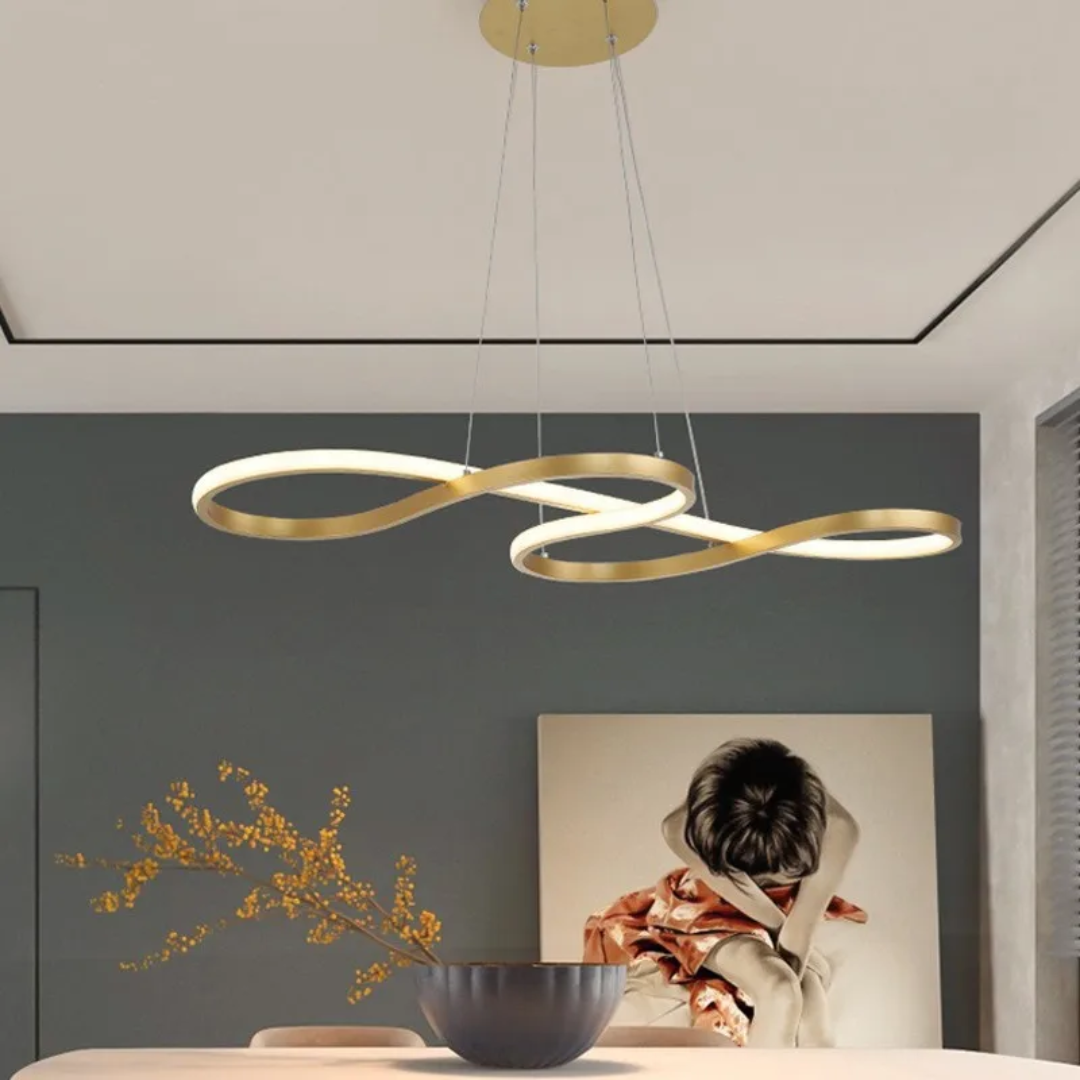 Circular Aluminum Ceiling Fixture Dimmable LED 30 in Ring Hanging Light for Dining Table Kitchen Island Modern Overhead Chandelier with Remo