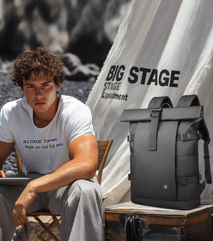 ROLLTRAIL | Expandable Rolltop Backpack for 17 Laptop with Waterproof Design | Anti-Theft Features for Adventurers