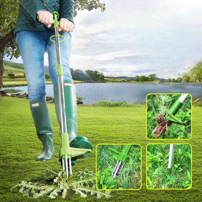 Upright Dandelion Digger Tool with Long Handle for Lawns and Flower Beds – Stand-Up Root Extractor for Gardens and Yards