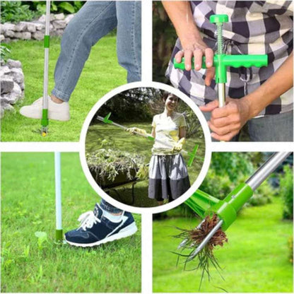 Upright Dandelion Digger Tool with Long Handle for Lawns and Flower Beds – Stand-Up Root Extractor for Gardens and Yards