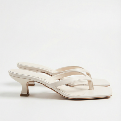 Women's Low Heel Sandals - Open Toe Strappy Heels for Summer - Dressy Casual Footwear for Ladies - Elegant Kitten Heel Shoes