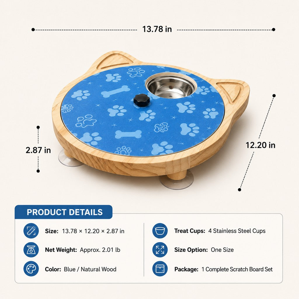 Ortekor 2-in-1 Rotating Dog Nail Scratch Board & Treat Puzzle for At-Home Front-Paw Care - Designed for Dogs That Dislike Clippers