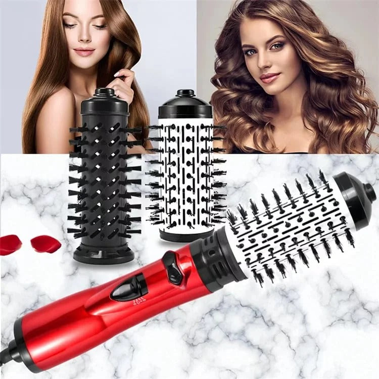Dual-Brush Volumizing Hot Air Styler with 360° Rotation & 3 Heat Settings for All Hair Types