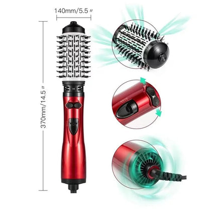 Dual-Brush Volumizing Hot Air Styler with 360° Rotation & 3 Heat Settings for All Hair Types