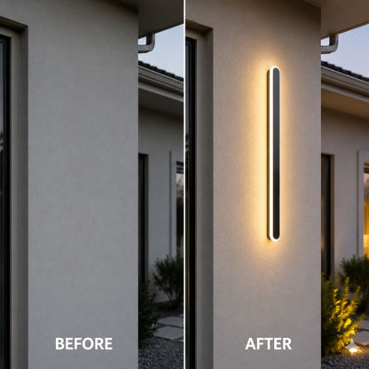 Curved Aluminum Outdoor Wall Sconce LED Hardwired Waterproof Light Fixture for Entryway Patio Porch Modern Exterior Lighting 12-39 Inch