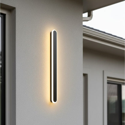 Curved Aluminum Outdoor Wall Sconce LED Hardwired Waterproof Light Fixture for Entryway Patio Porch Modern Exterior Lighting 12-39 Inch