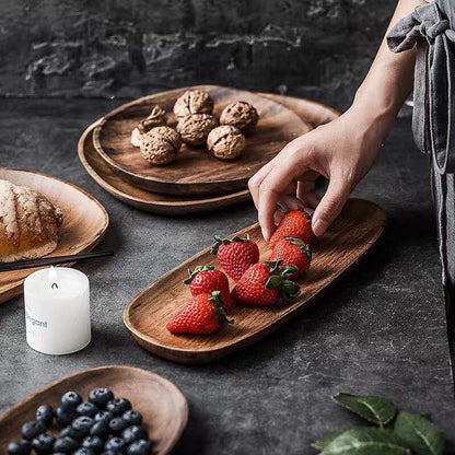 Hardwood Serving Platter Set – Natural Antibacterial Wood Tray for Cheese Boards, Appetizers & Daily Meals | Indoor Dining & Outdoor Picnics