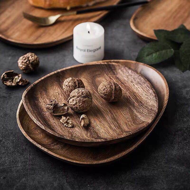 Hardwood Serving Platter Set – Natural Antibacterial Wood Tray for Cheese Boards, Appetizers & Daily Meals | Indoor Dining & Outdoor Picnics